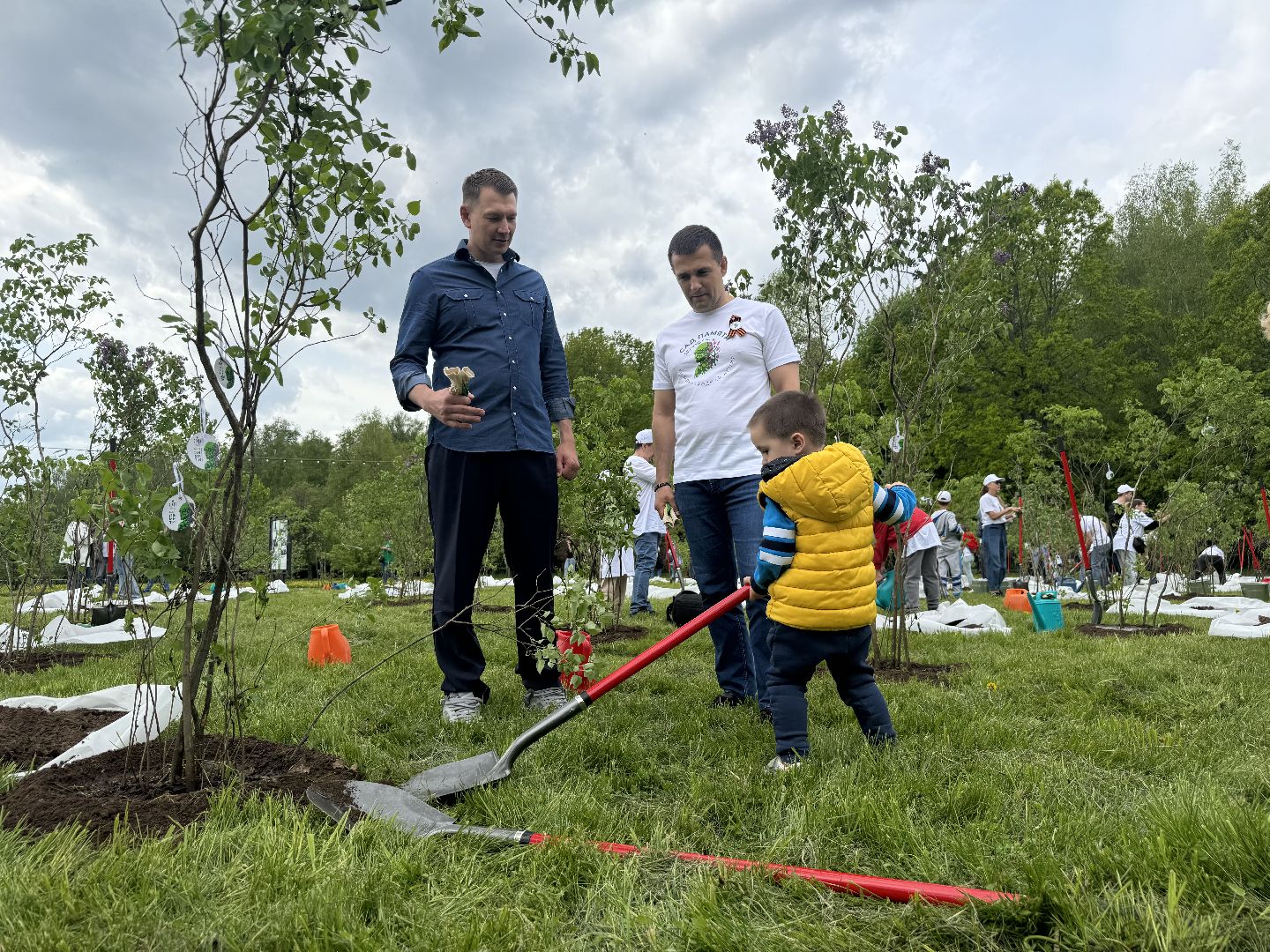 высадка деревьев, ленинский городской округ, сад памяти, возложение цветов,