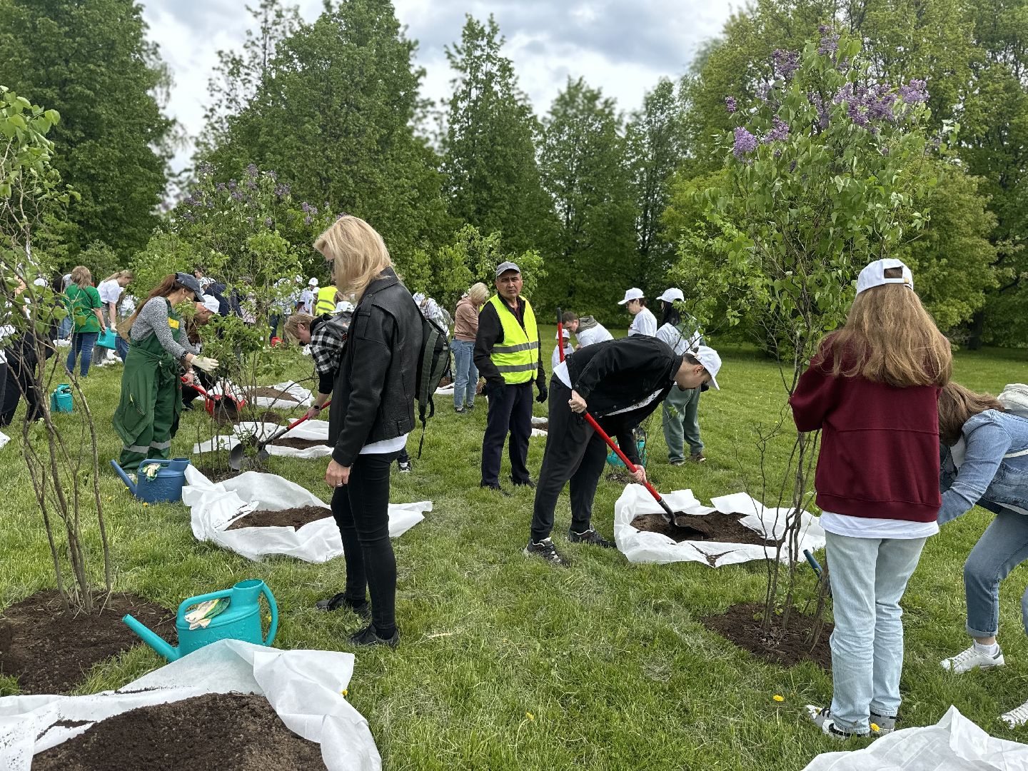 высадка деревьев, ленинский городской округ, сад памяти, возложение цветов,