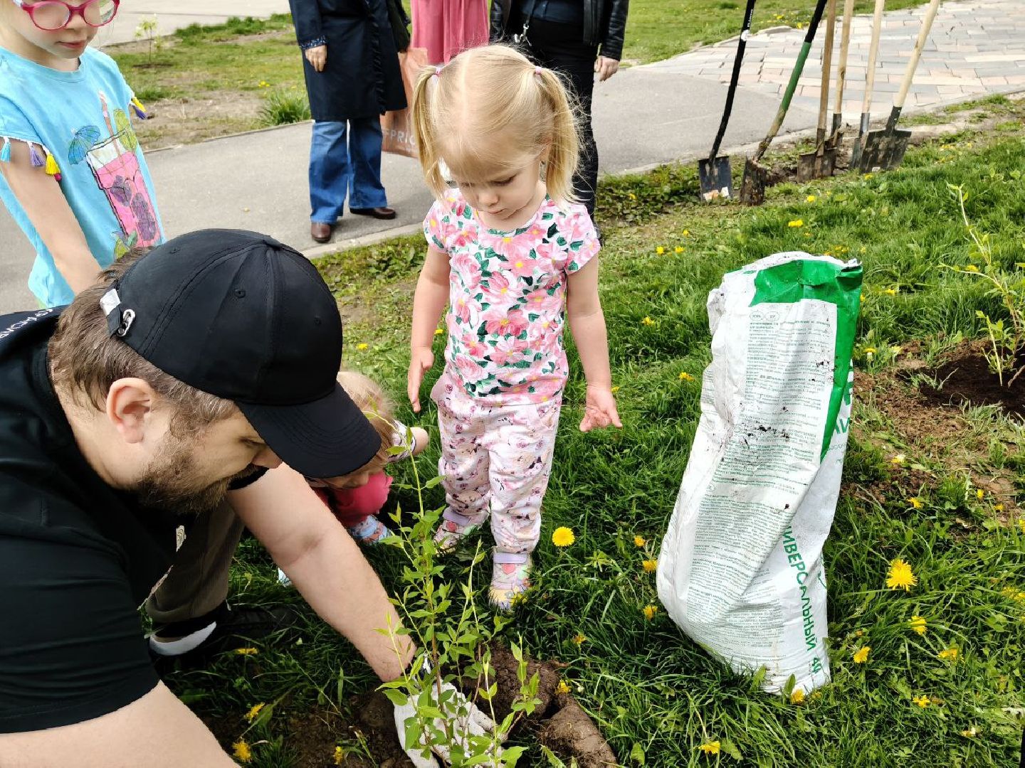 пушкино, сад победы, акция, великая отечественная война, саженцы, берег реки, жители, сотрудники,деревья, высадка деревьев,