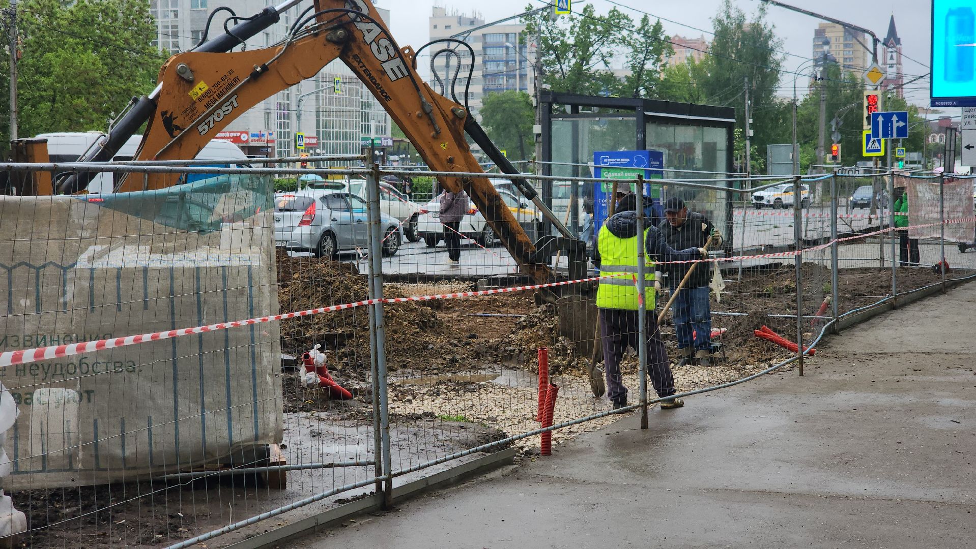 благоустройство сквера, щёлково, пролетарский проспект, Новая плитка,