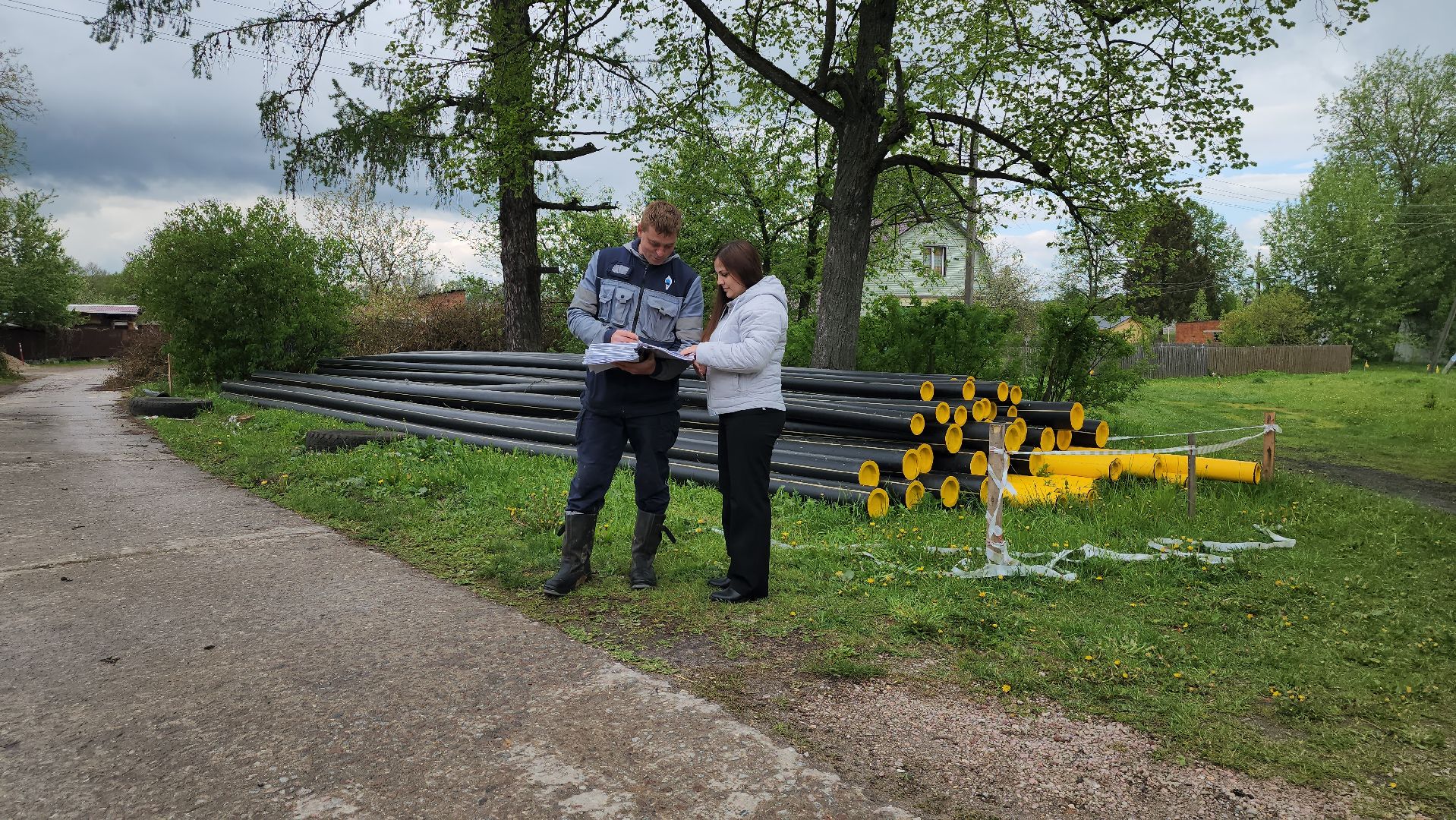 серпухов, газификация деревни, деревня калугино,