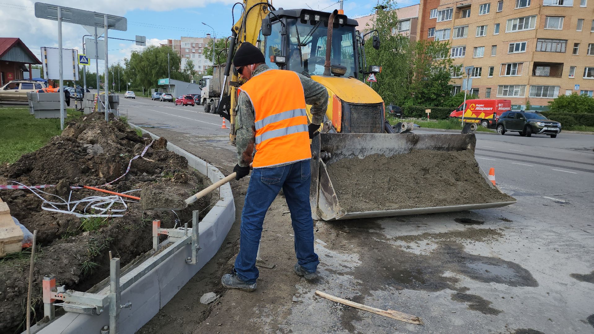 серпухов,  подмосковье, установка бордюров,