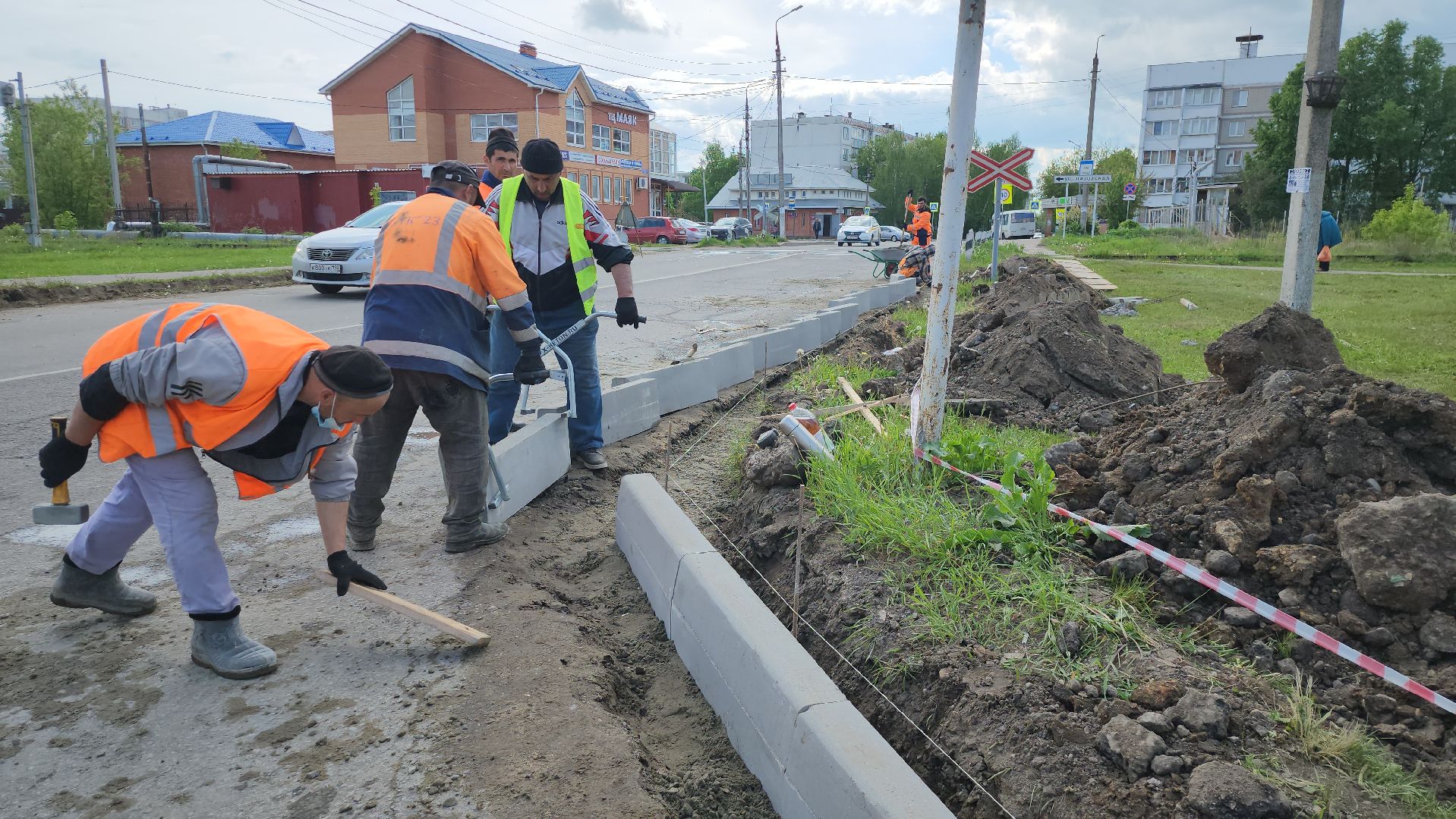 серпухов,  подмосковье, установка бордюров,