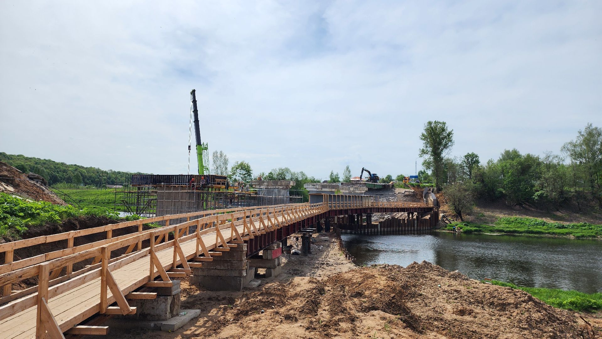 Руза, Поречье, Ремонт моста ,