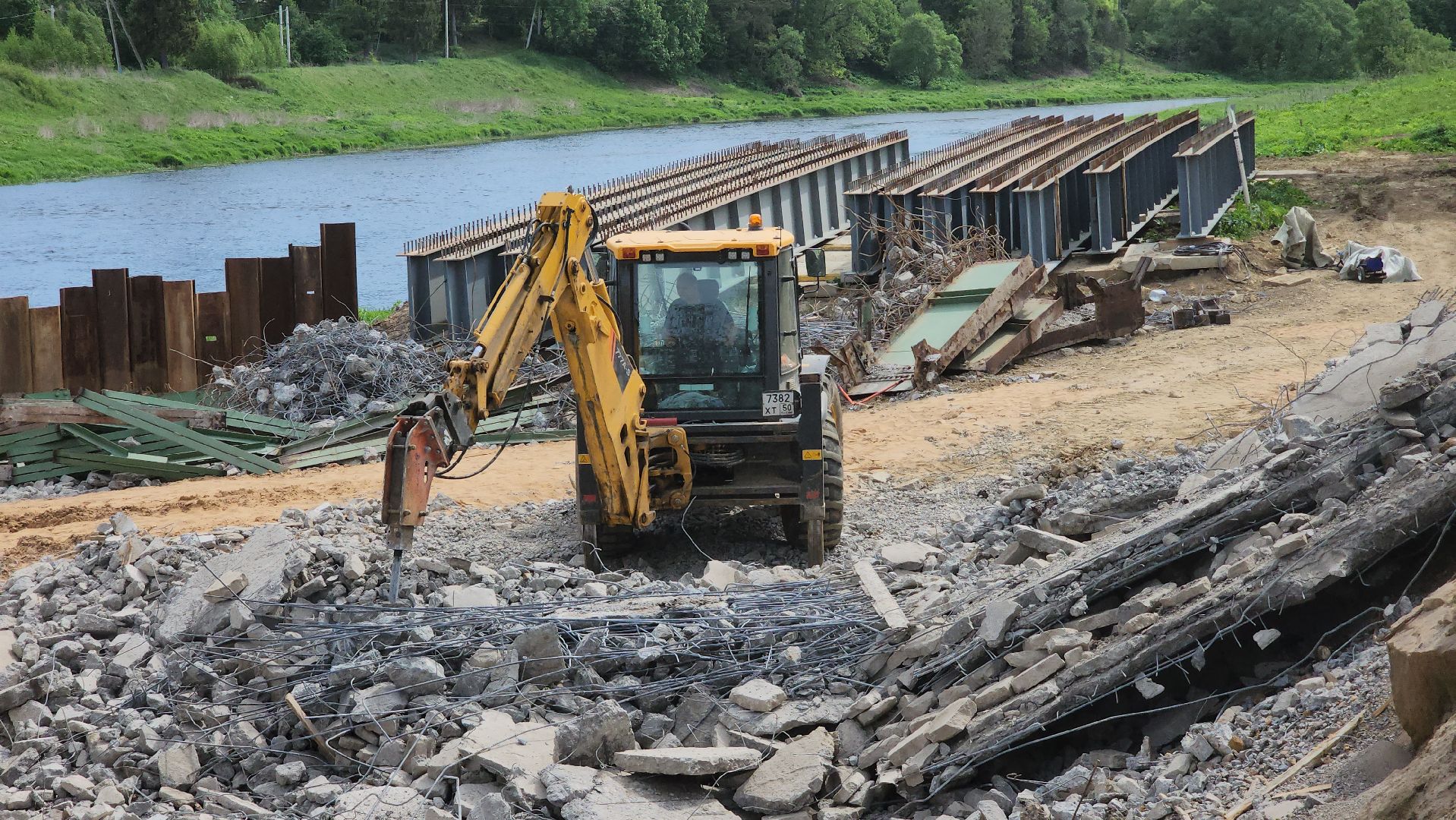 Руза, Поречье, Ремонт моста ,