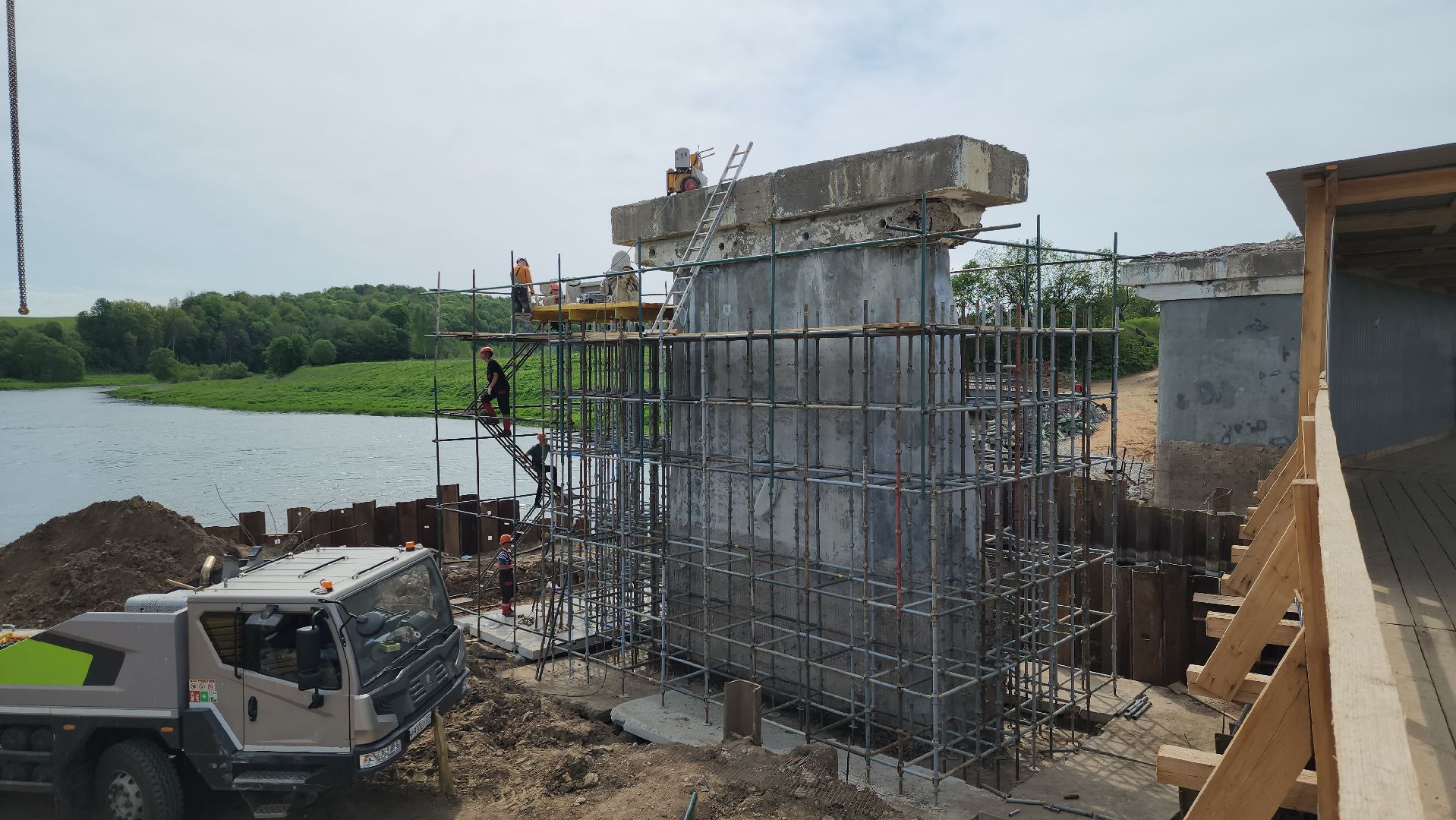 Руза, Поречье, Ремонт моста ,