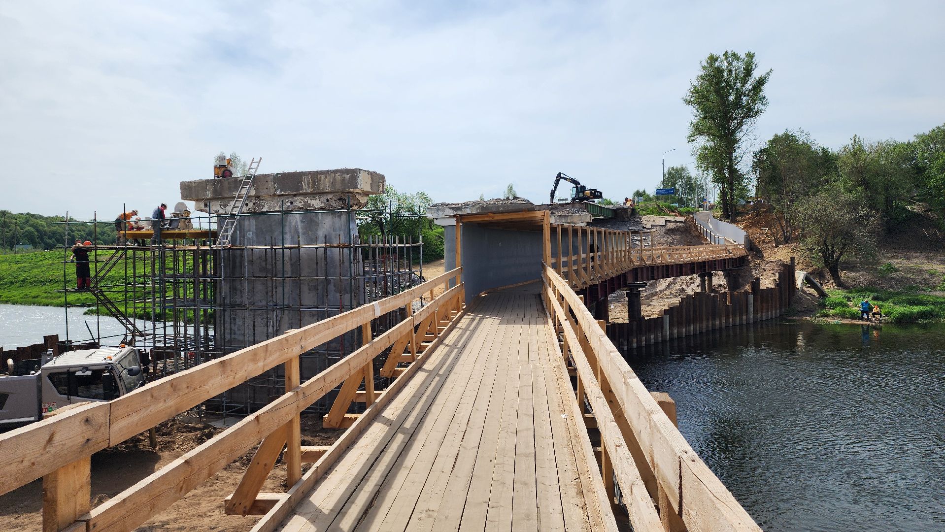 Руза, Поречье, Ремонт моста ,