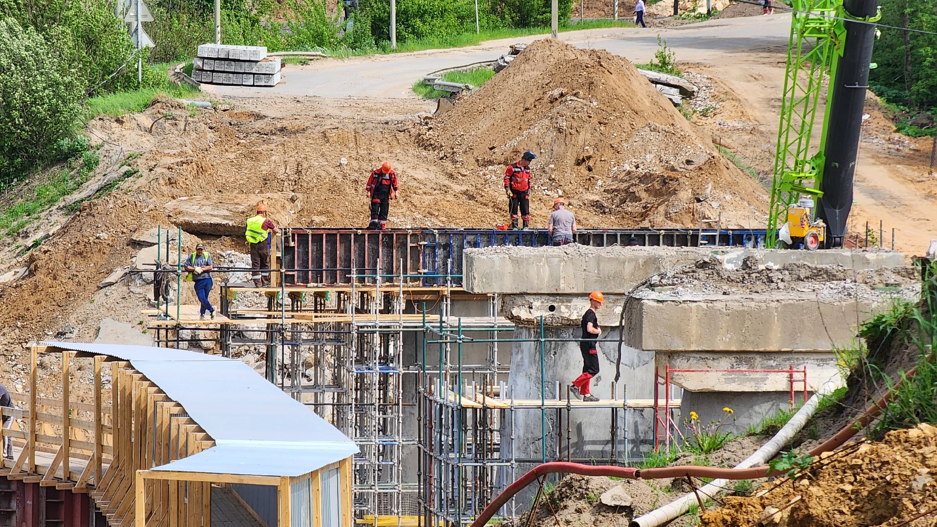 Руза, Поречье, Ремонт моста ,