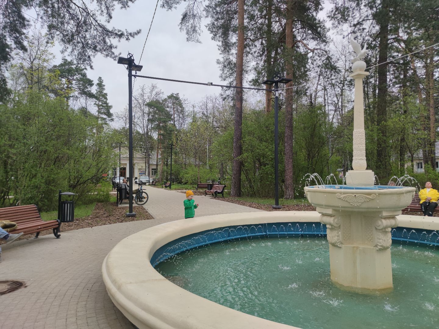 фонтан, благоустройство, включение фонтана, Дубна