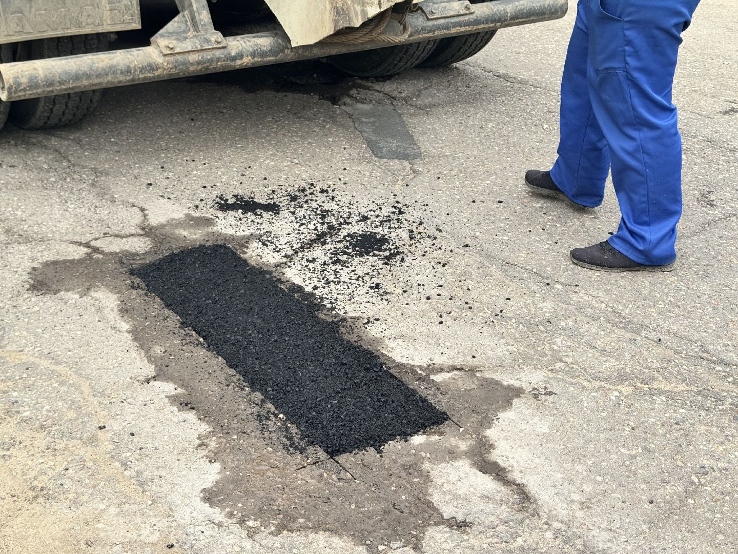 шаховская, ямочный ремон, ямочный ремонт дорог, коммунальная служба,