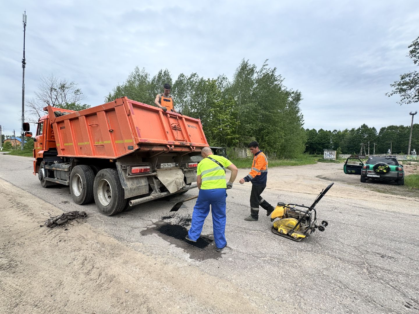 шаховская, ямочный ремон, ямочный ремонт дорог, коммунальная служба,