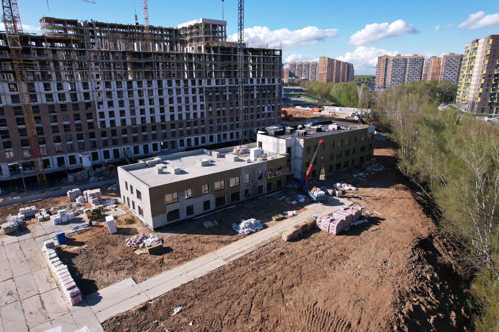 видео с коптера, детский сад в ленинском, жк пригород лесное,