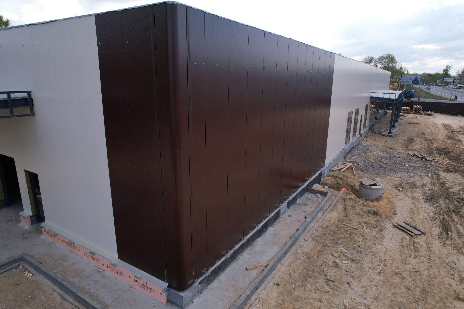 видео с коптера, строительство в бронницах,