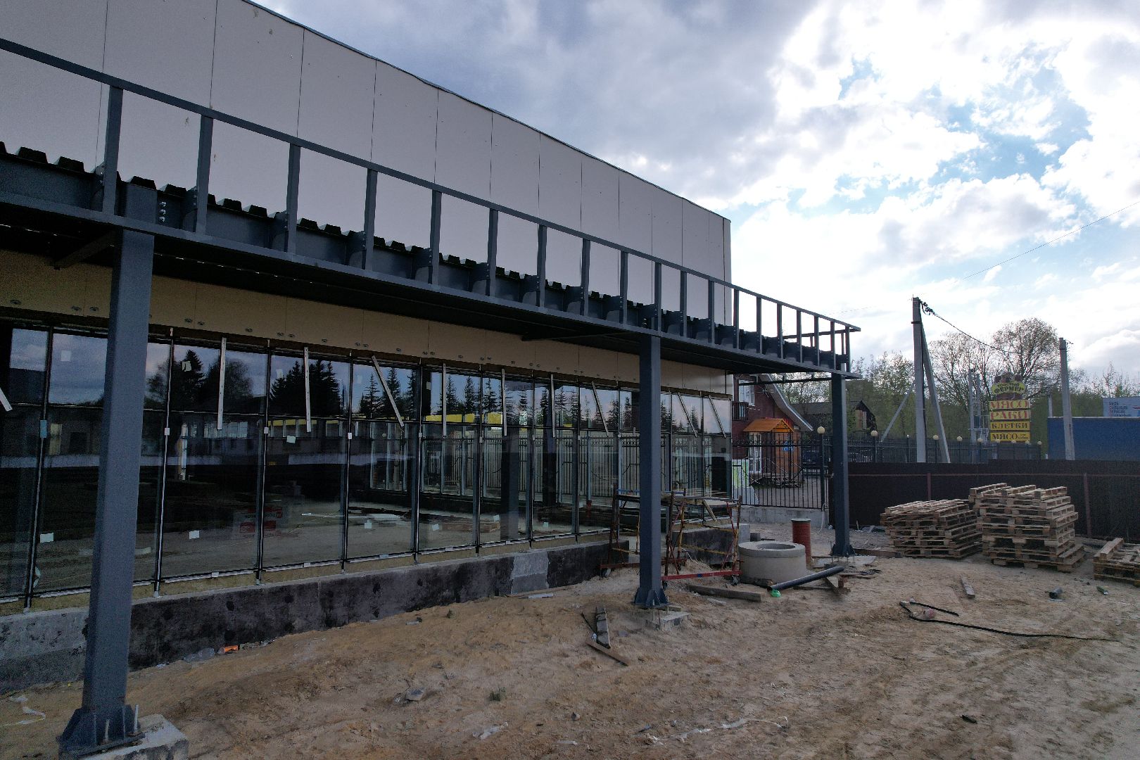 видео с коптера, строительство в бронницах,