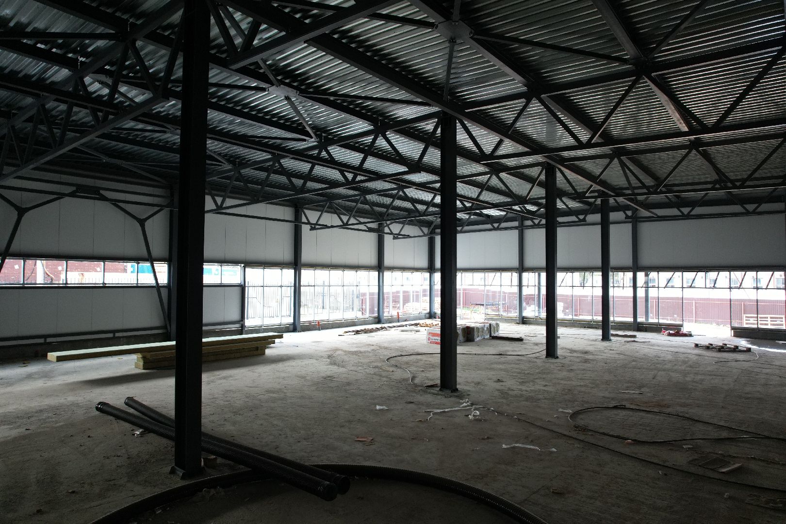 видео с коптера, строительство в бронницах,