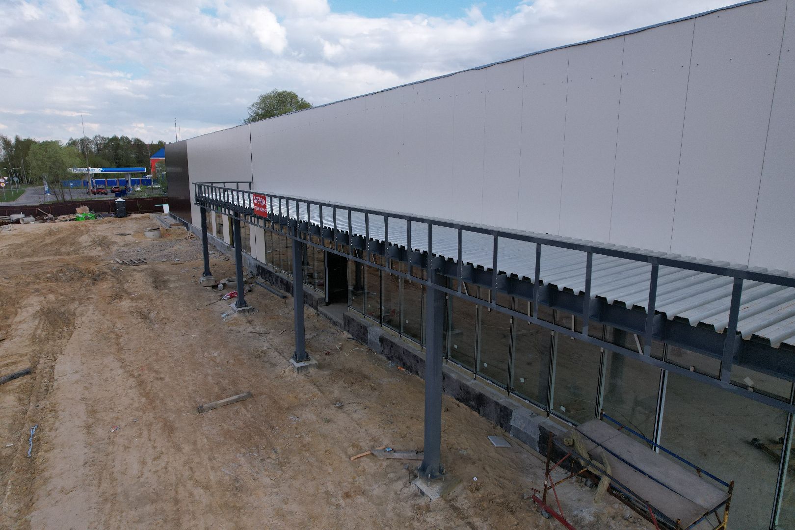 видео с коптера, строительство в бронницах,