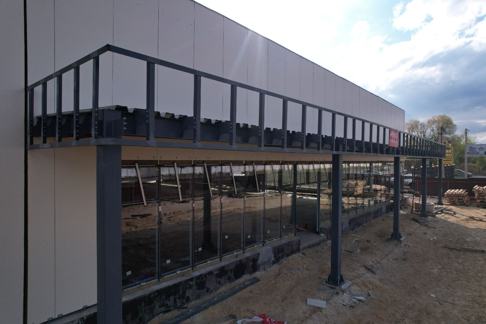 видео с коптера, строительство в бронницах,