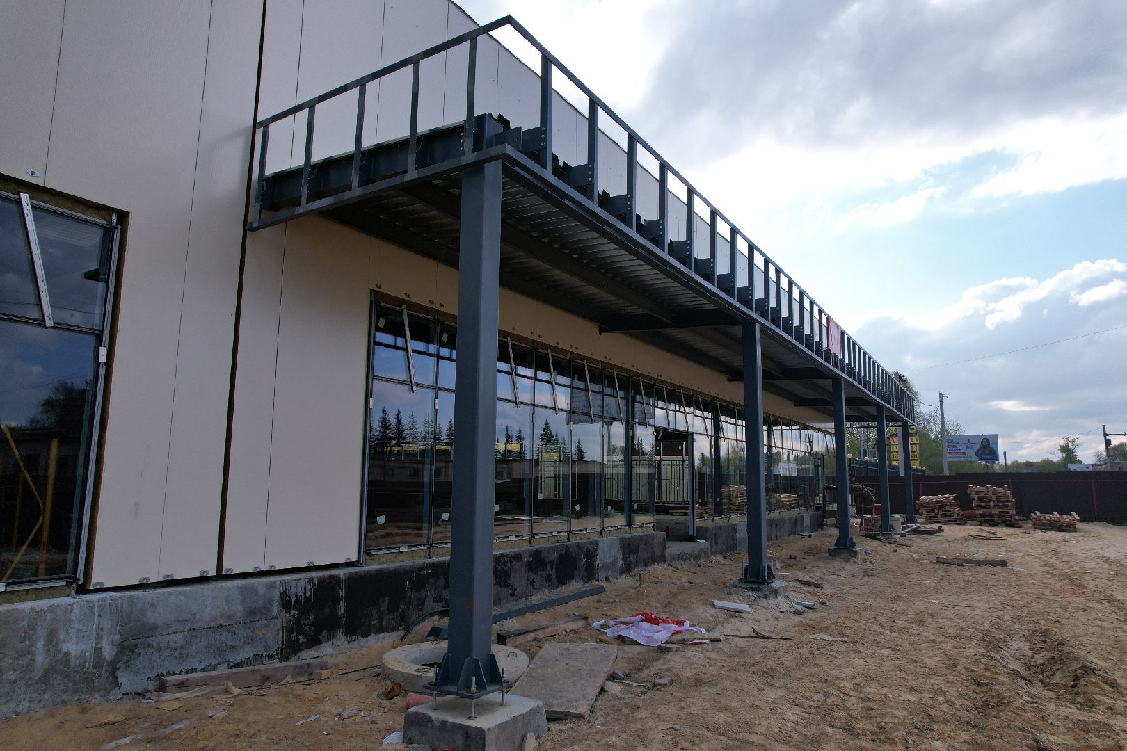 видео с коптера, строительство в бронницах,