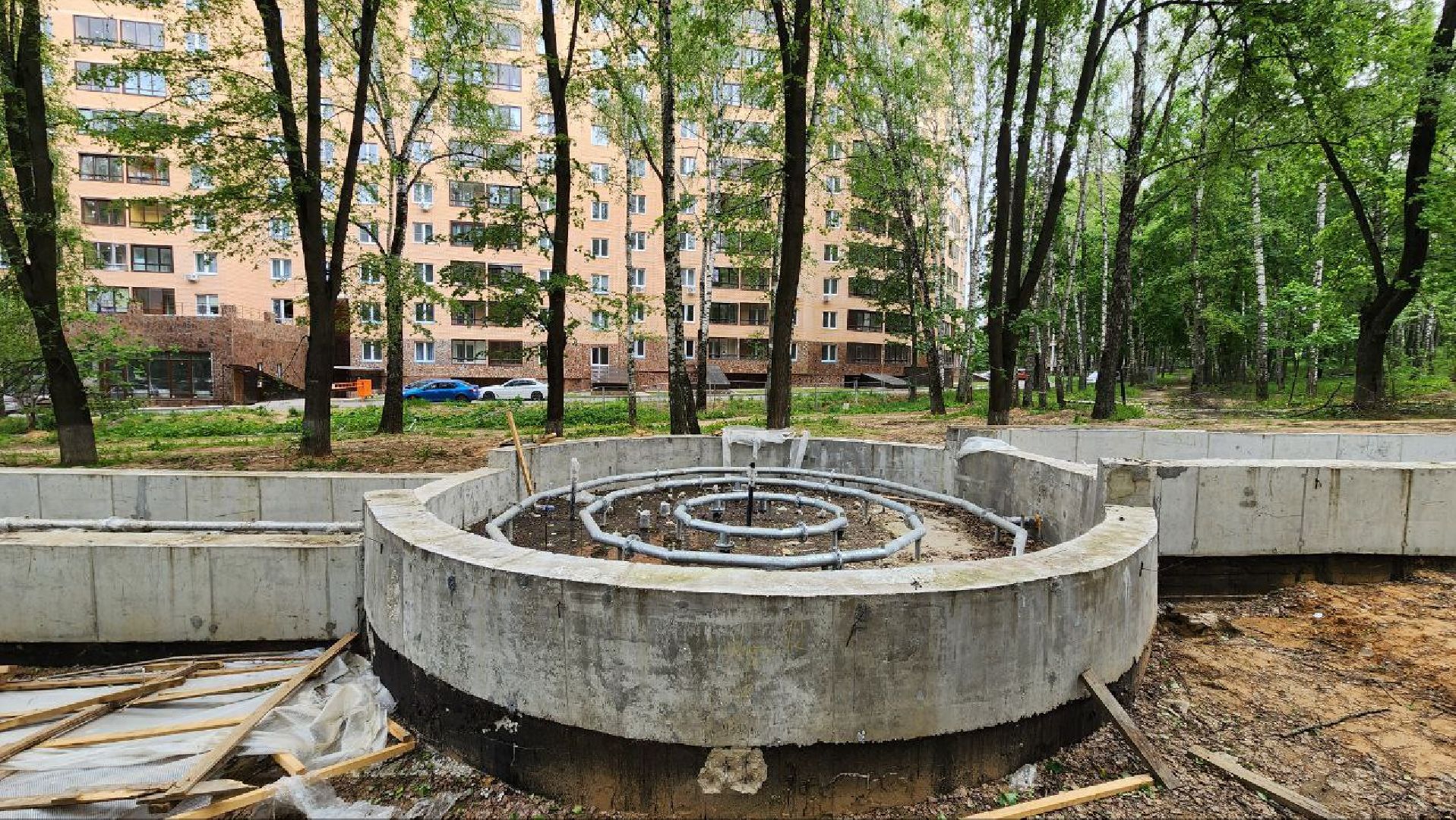 Дмитров, Парк Березовая роща, Реконструкция фонтана, Минблаго,