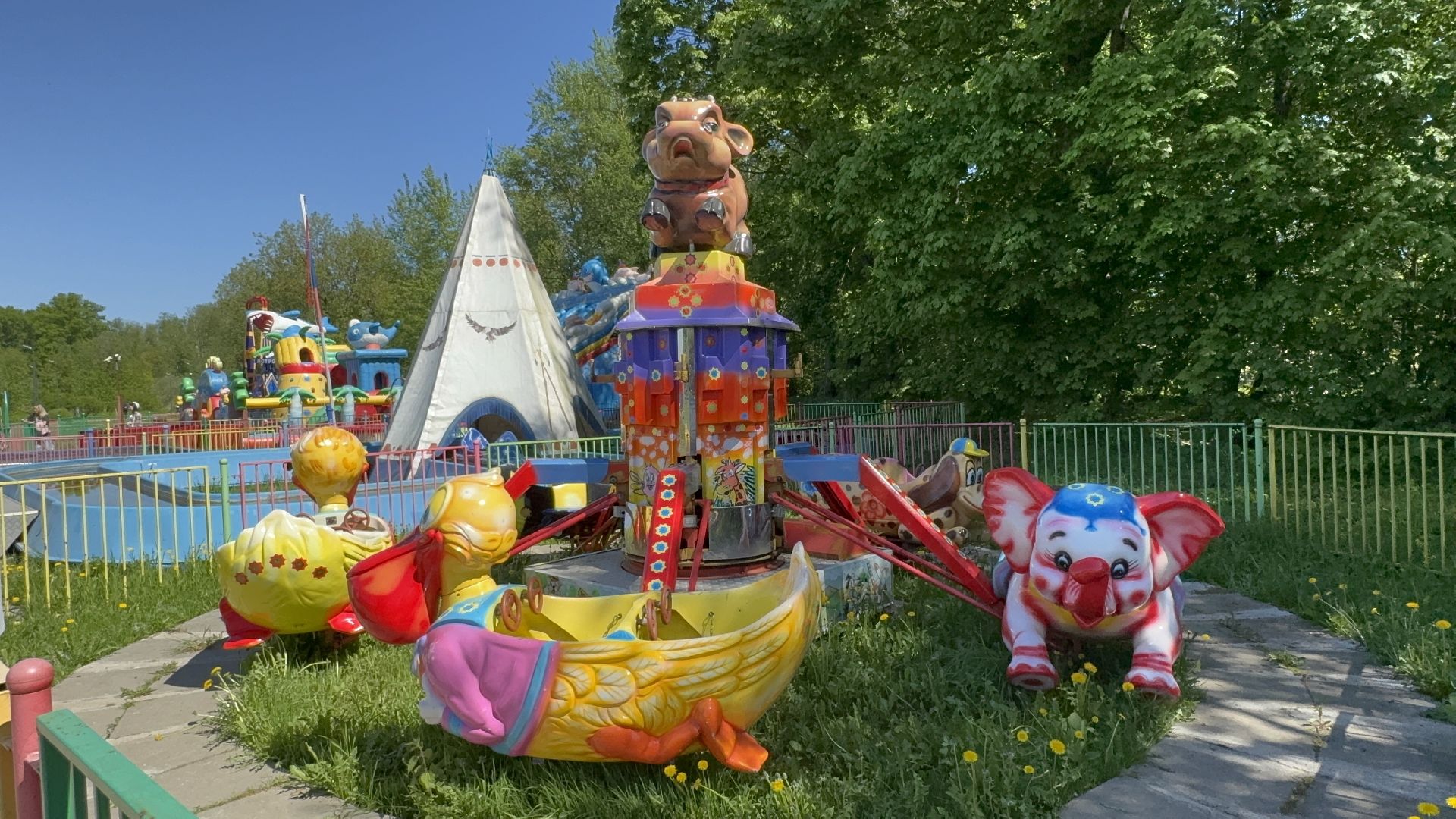 солнечногорск, аттракционы, дети, развлечения, жители, лето,