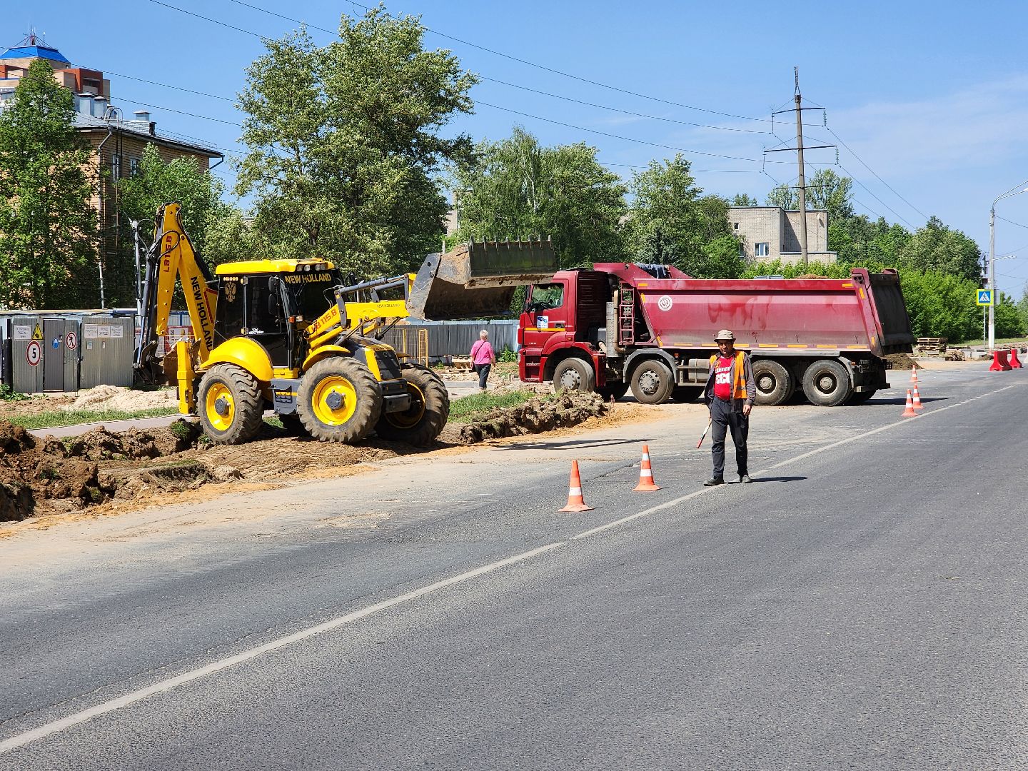 чехов, улица мира,  ремонт дороги, строительство тротуара, дорожные работы, парковки,  автостоянка, детская поликлиника, чеховская больница, госпрограмма московской области, благоустройство,