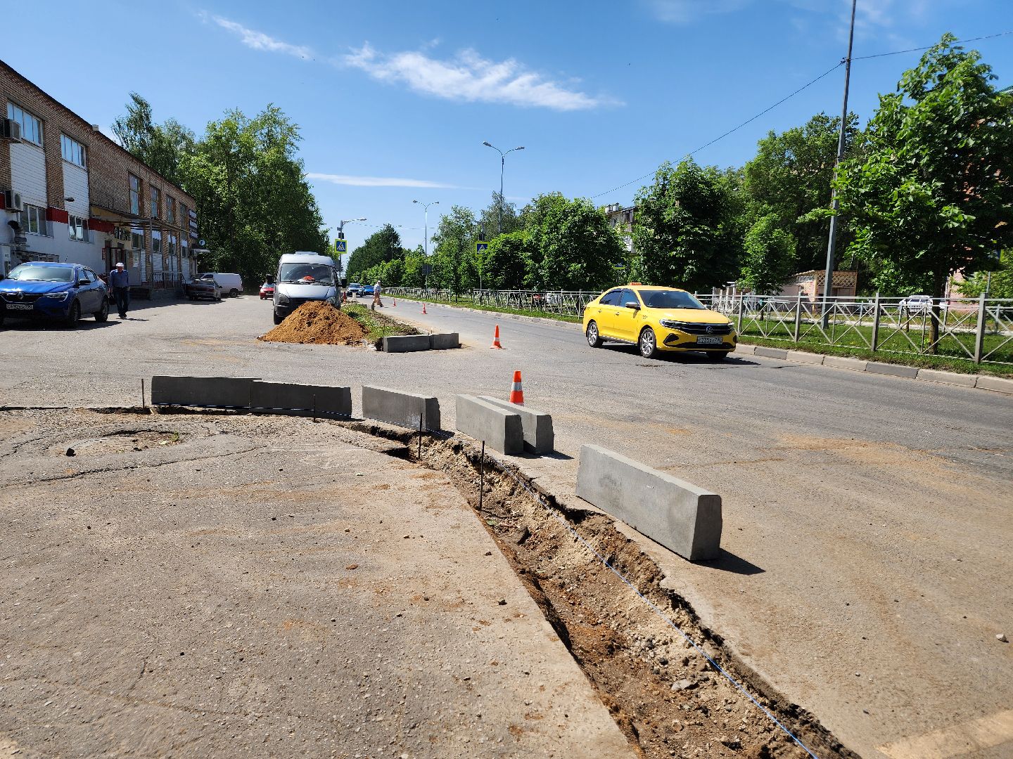 чехов, улица молодежная, ремонт дороги, дорожный ремонт, укладка бордюра, замена покрытия, благоустройство, госпрограмма московской области, развитие дорожного комплекса,