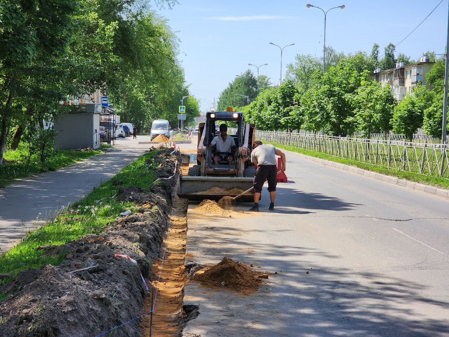 чехов, улица молодежная, ремонт дороги, дорожный ремонт, укладка бордюра, замена покрытия, благоустройство, госпрограмма московской области, развитие дорожного комплекса,