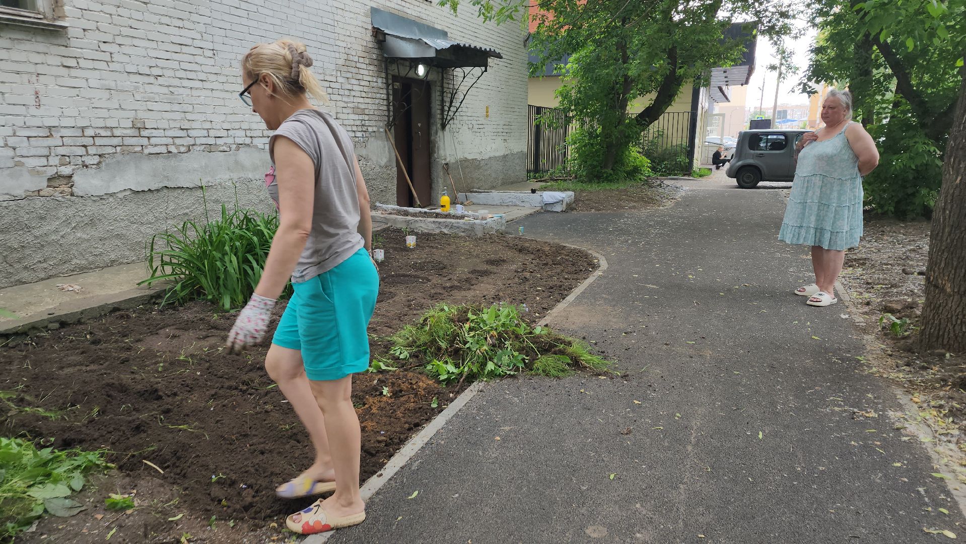 ивантеевка, пушкинский, вертикалки, цветник, жители, инициатива жителей, газон, цветы,асфальтирование дворов,