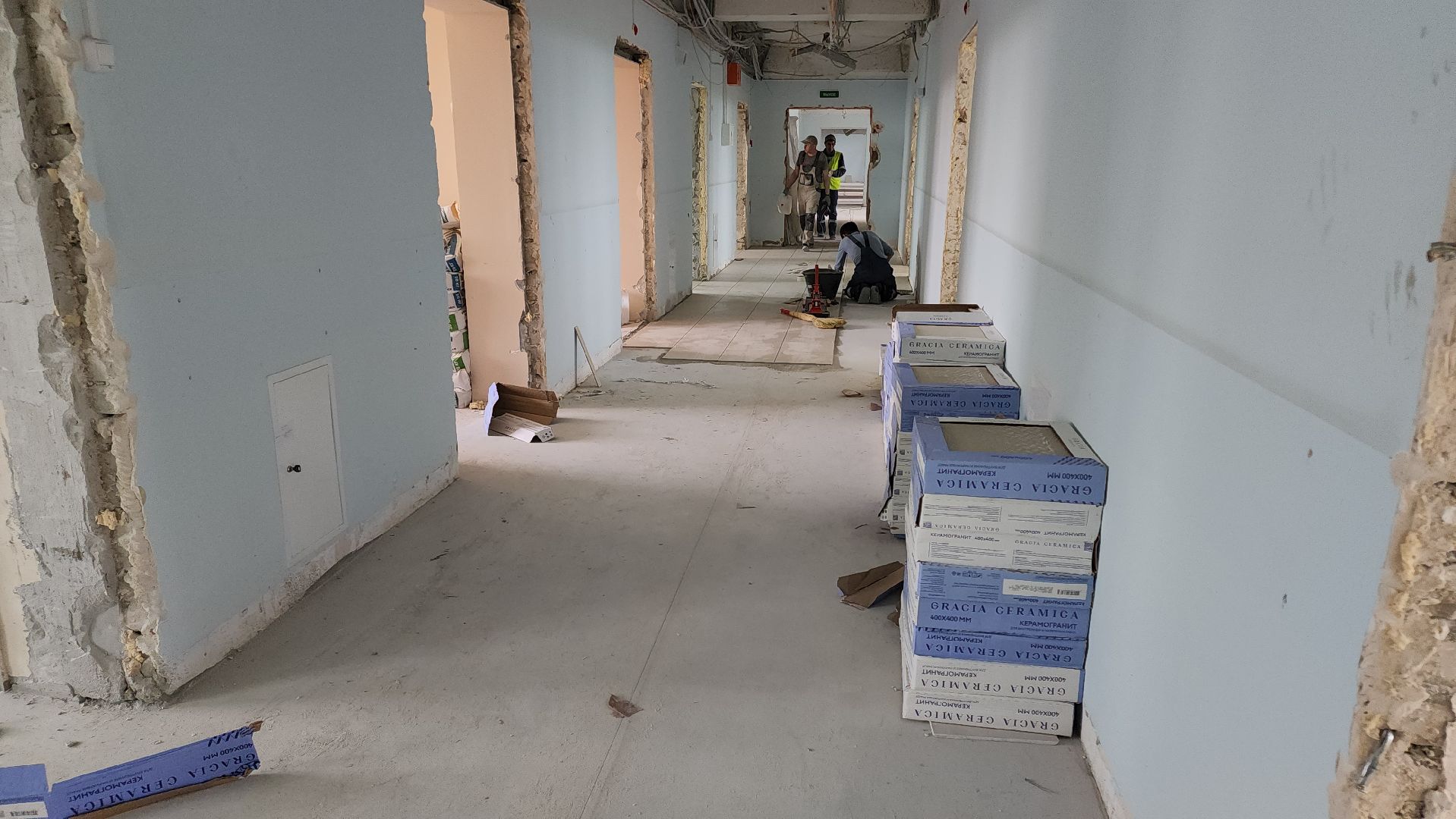 кашира, каширская больница, капитальный ремонт, гинекология, демонтаж, укладка плитки,