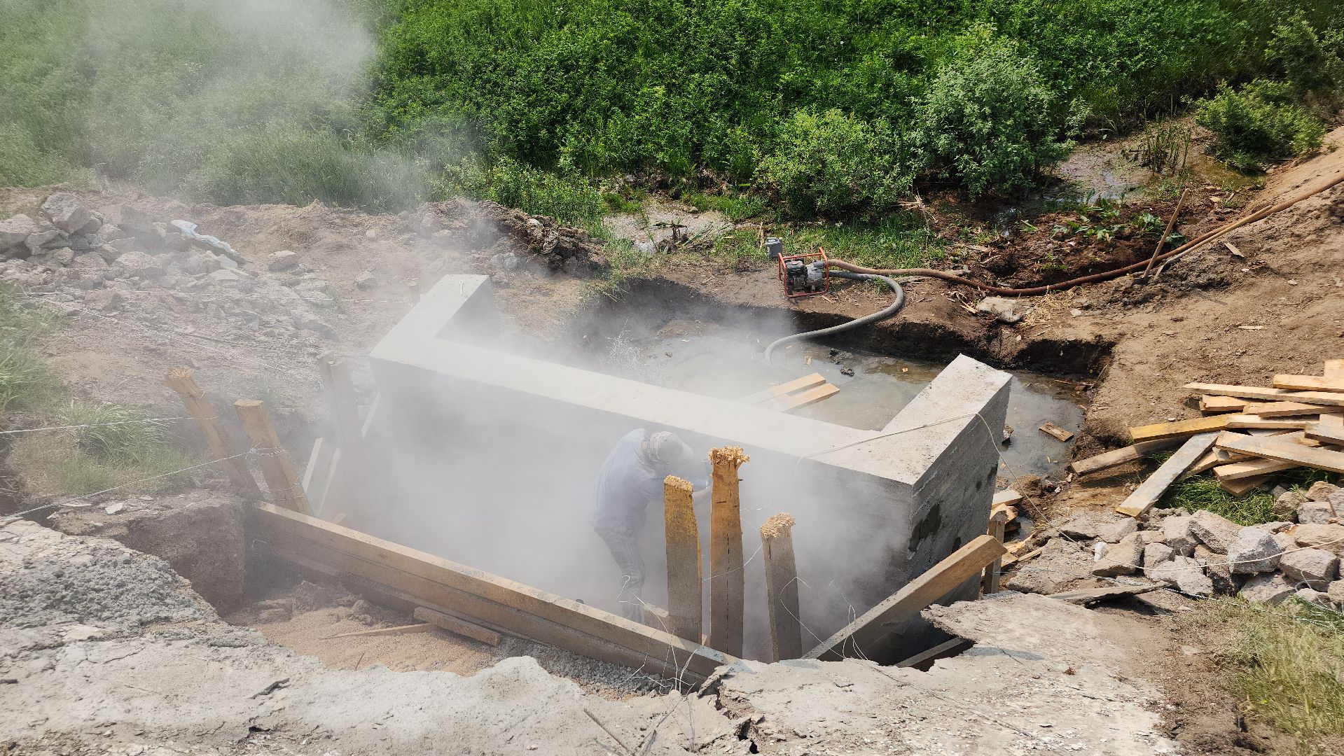 волоколамск, м9 балтия,ремонт водопропуска,