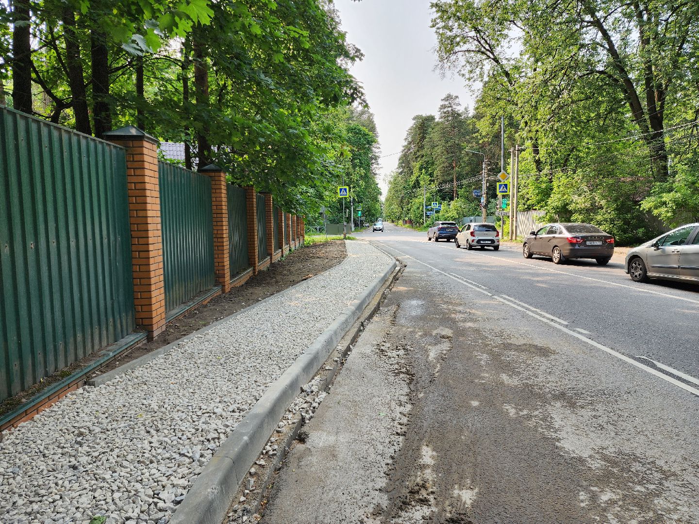 раменское, дороги, тротуар в кратово вдоль раменского шоссе,