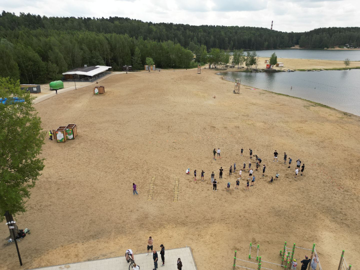 видео с коптера, лесопарк волкуша, отдых в подмосковье,