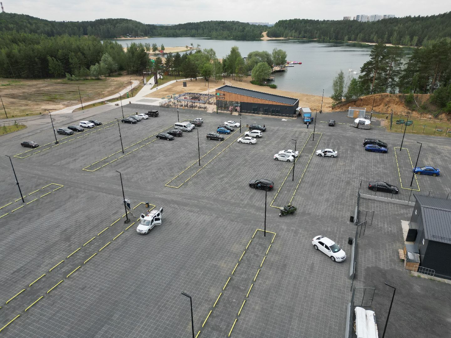 видео с коптера, лесопарк волкуша, отдых в подмосковье,