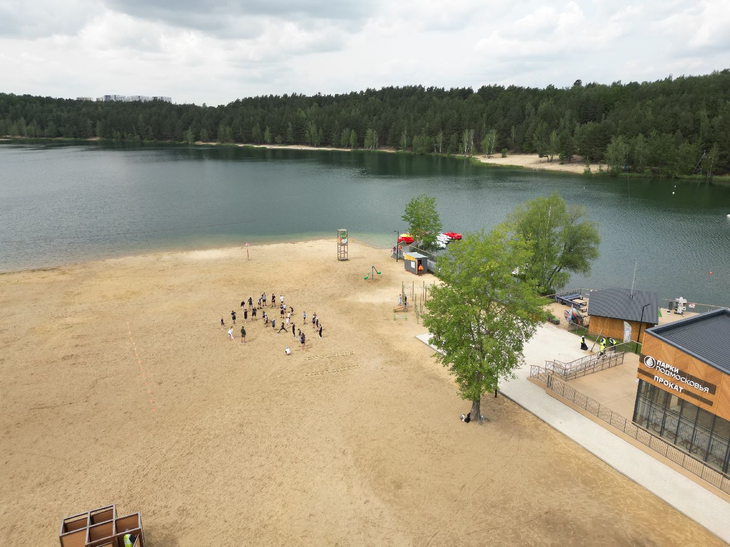 видео с коптера, лесопарк волкуша, отдых в подмосковье,