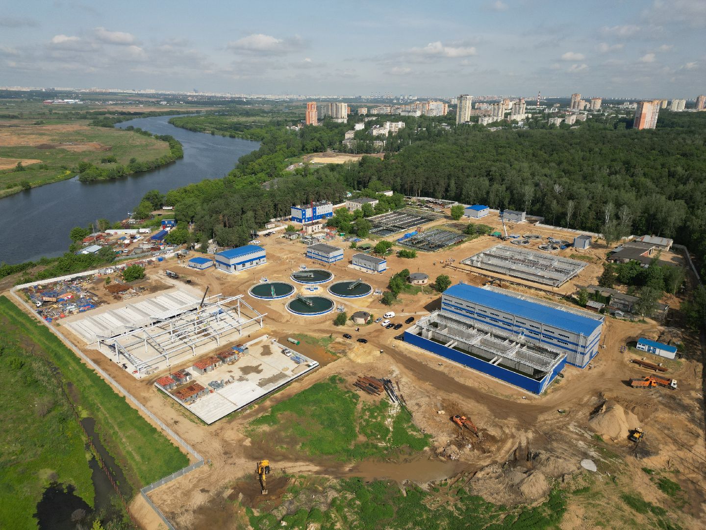 видео с коптера, экология подмосковья, очистные в лыткарине,