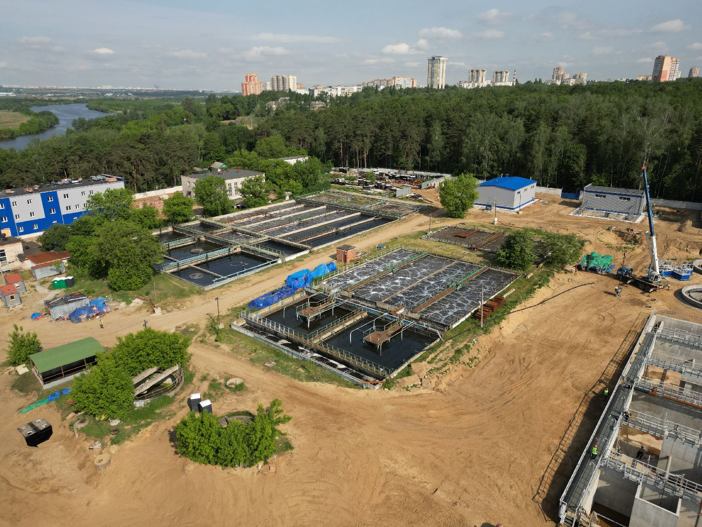 видео с коптера, экология подмосковья, очистные в лыткарине,