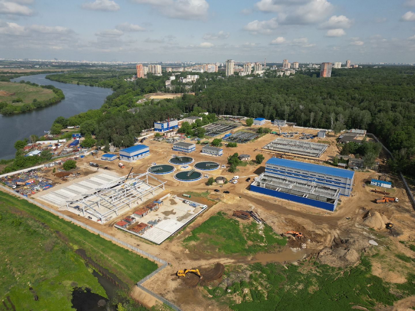 видео с коптера, экология подмосковья, очистные в лыткарине,