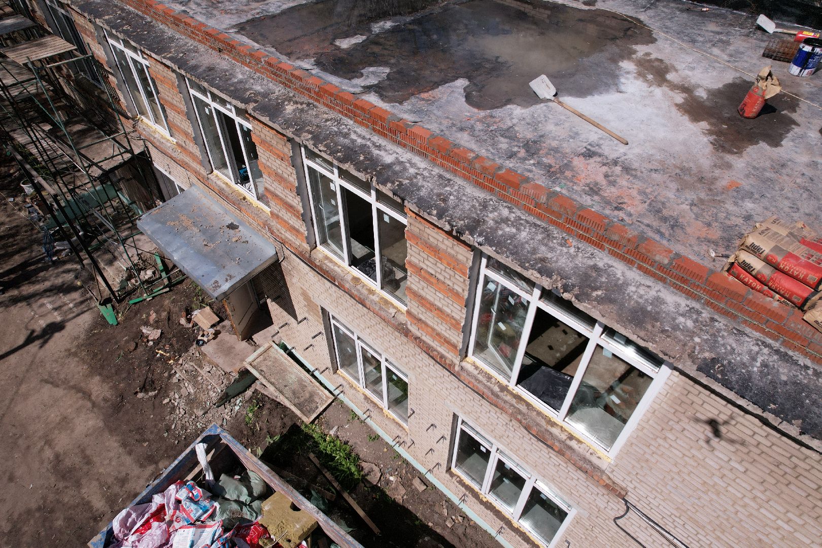 видео с коптера, детский сад при лицее 5 в Королеве, ремонт детского сада в королеве ,