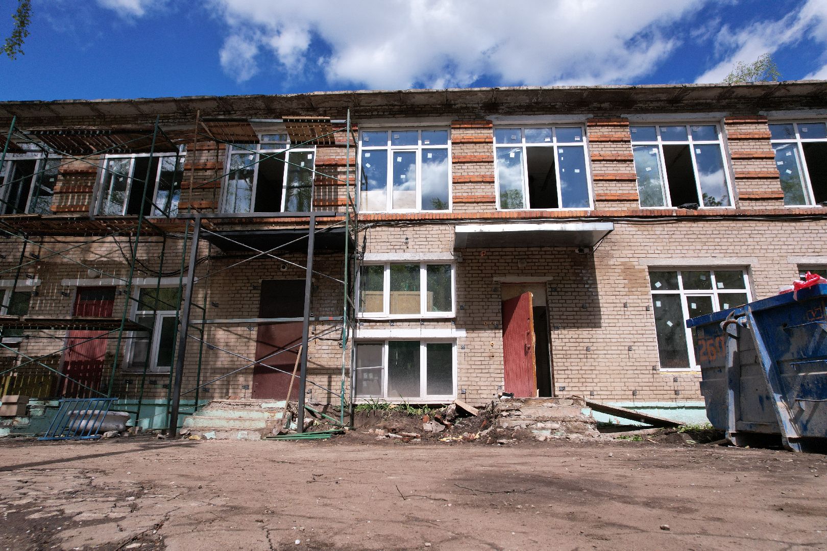 видео с коптера, детский сад при лицее 5 в Королеве, ремонт детского сада в королеве ,