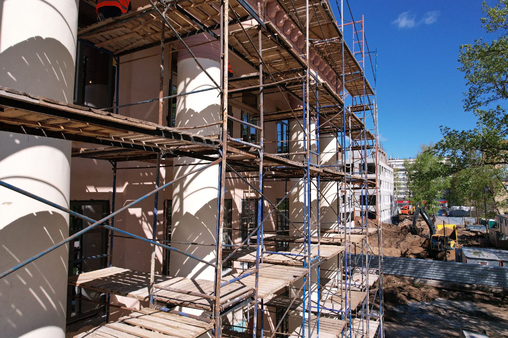 Поликлиника 1 в Королеве , видео с коптера, капремонт поликлиники королев,