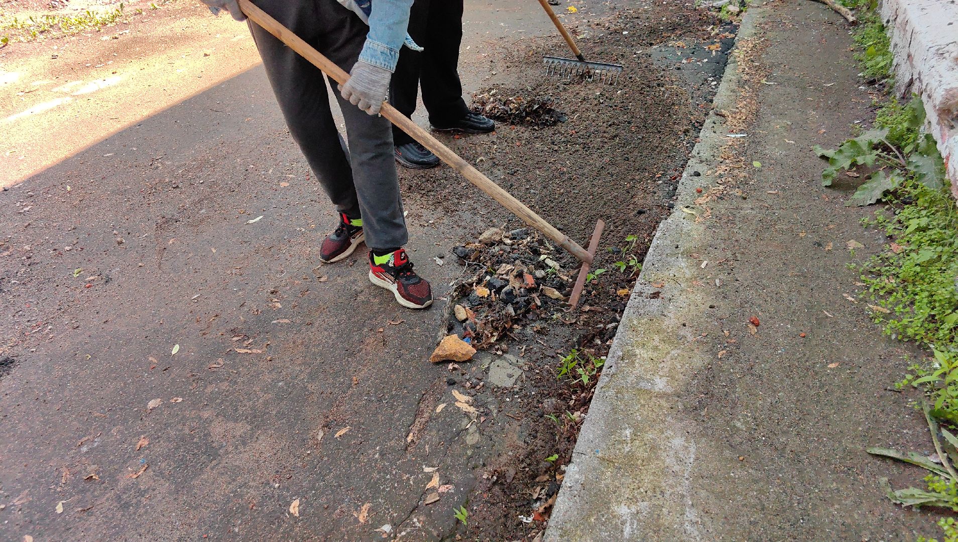 трудовое лето, подростки, школьники, инвентарь, благоустройство,