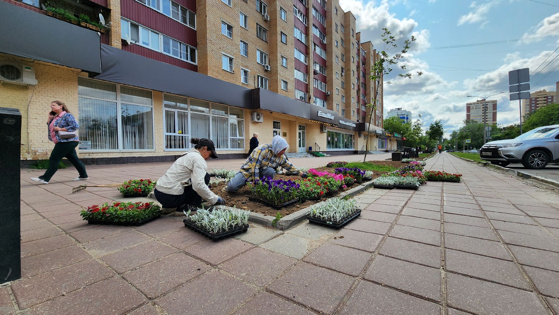 солнечногорск, благоустройство, улица дзержинского, бастилия, цветы,