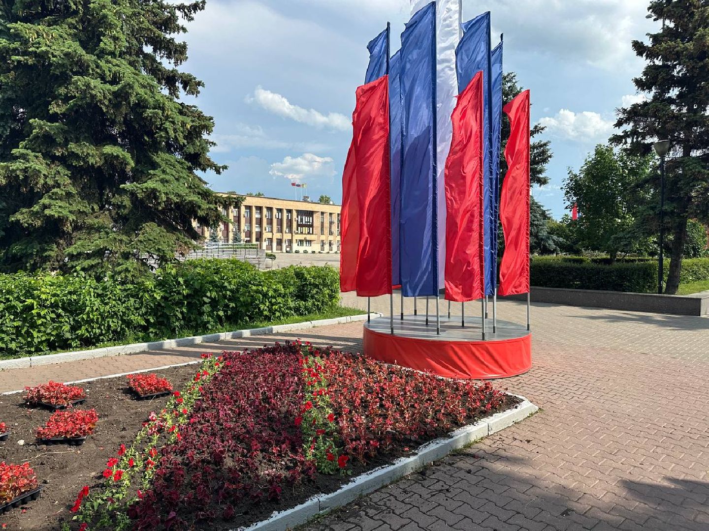 день россии, домодедово, цветы,