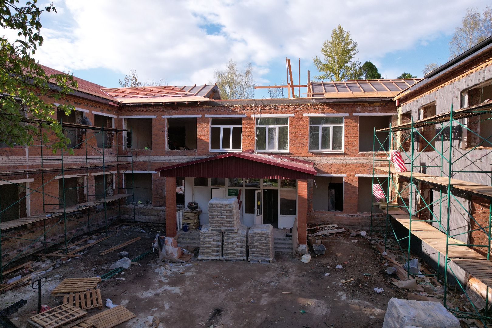 видео с коптера, детский сад Малыш, ремонт сада в шаховской ,