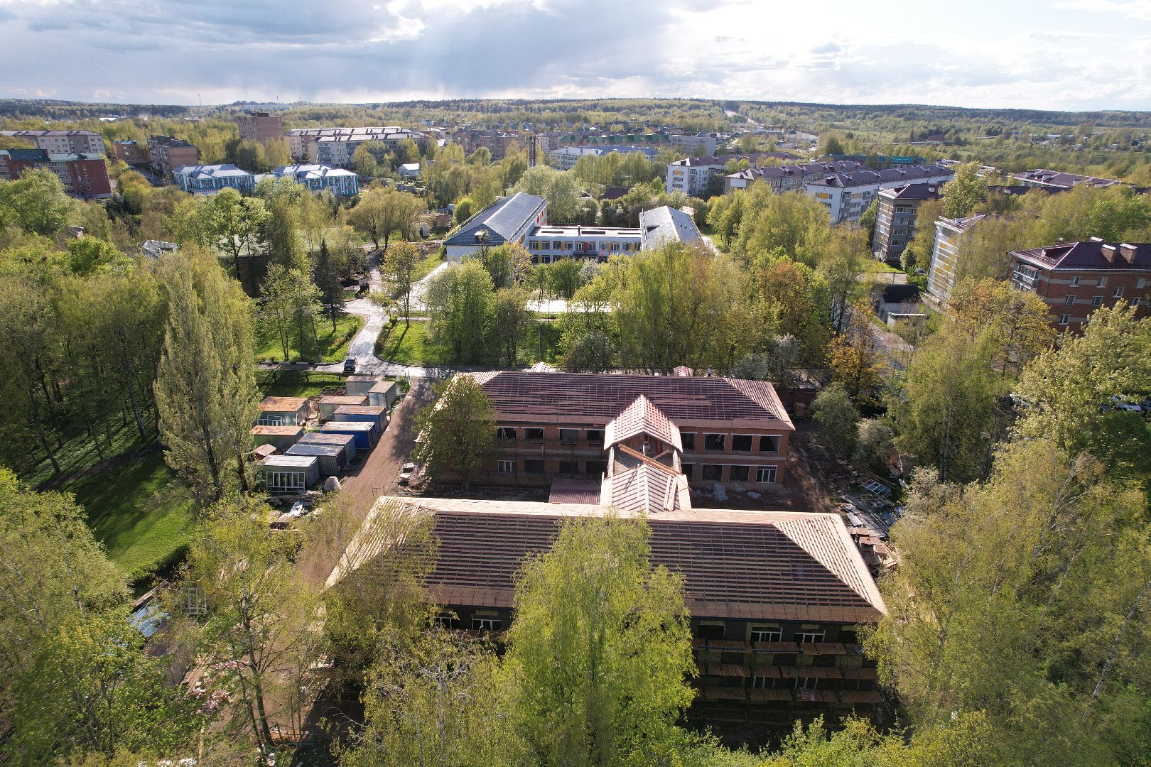 видео с коптера, детский сад Малыш, ремонт сада в шаховской ,