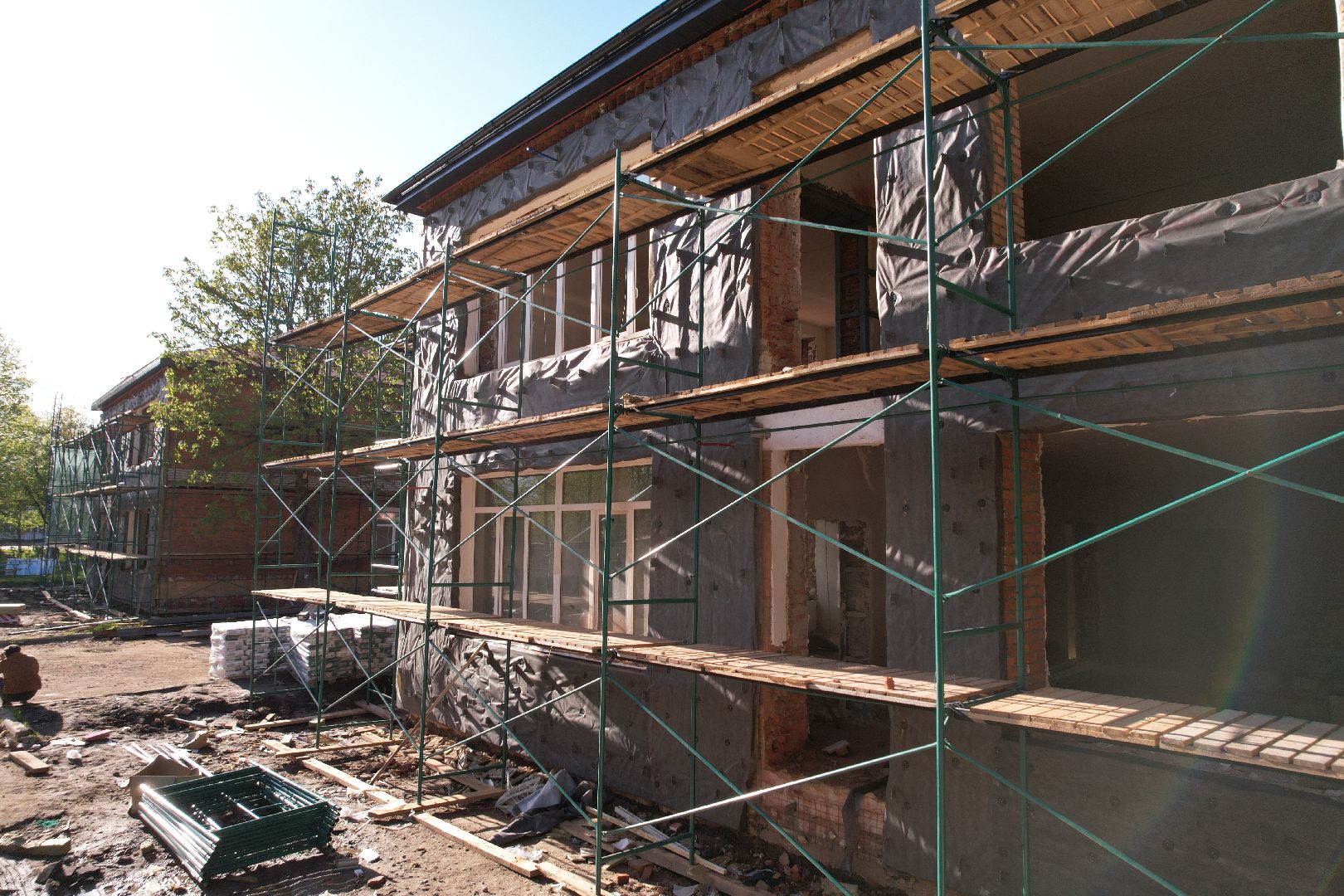 видео с коптера, детский сад Малыш, ремонт сада в шаховской ,