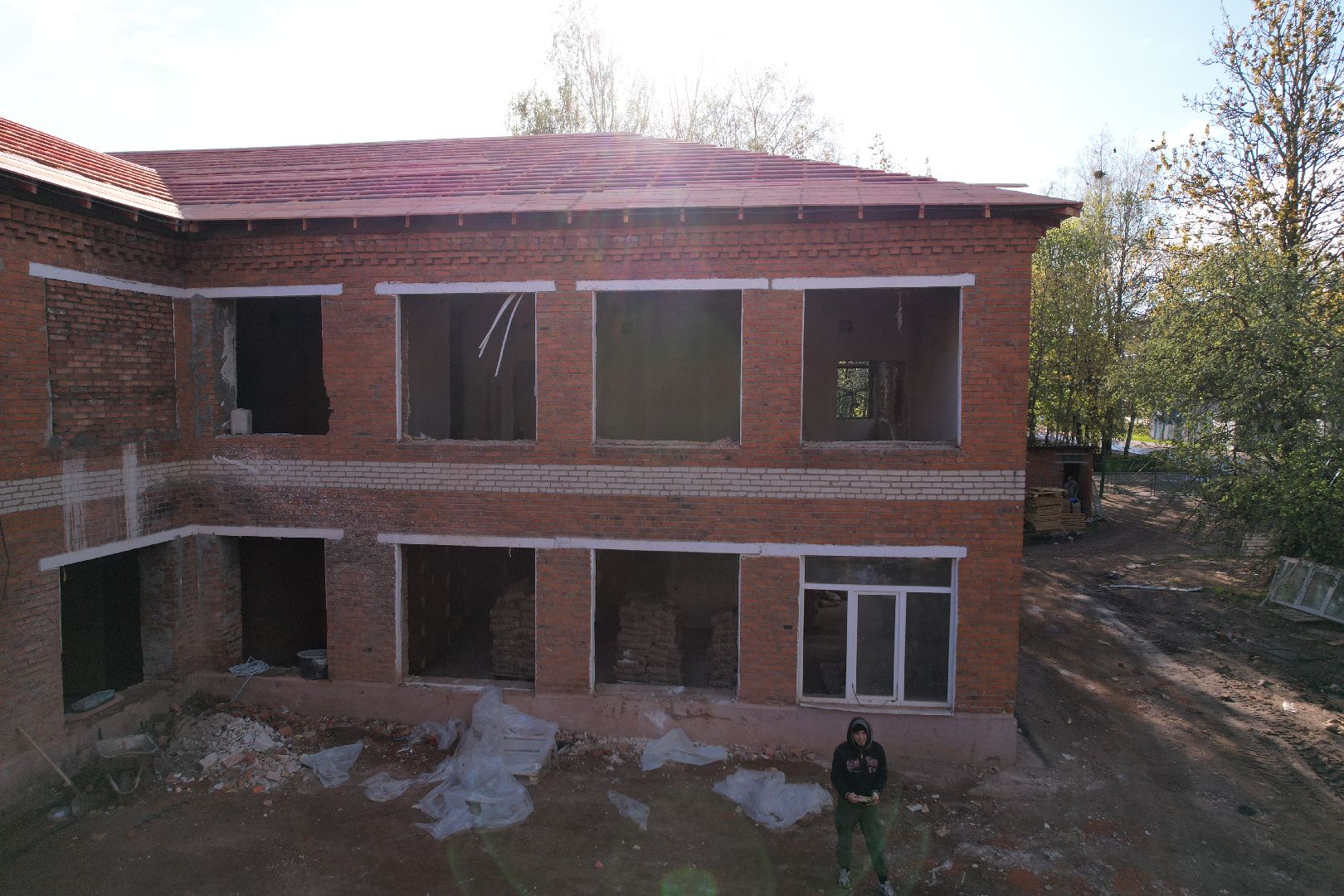 видео с коптера, детский сад Малыш, ремонт сада в шаховской ,