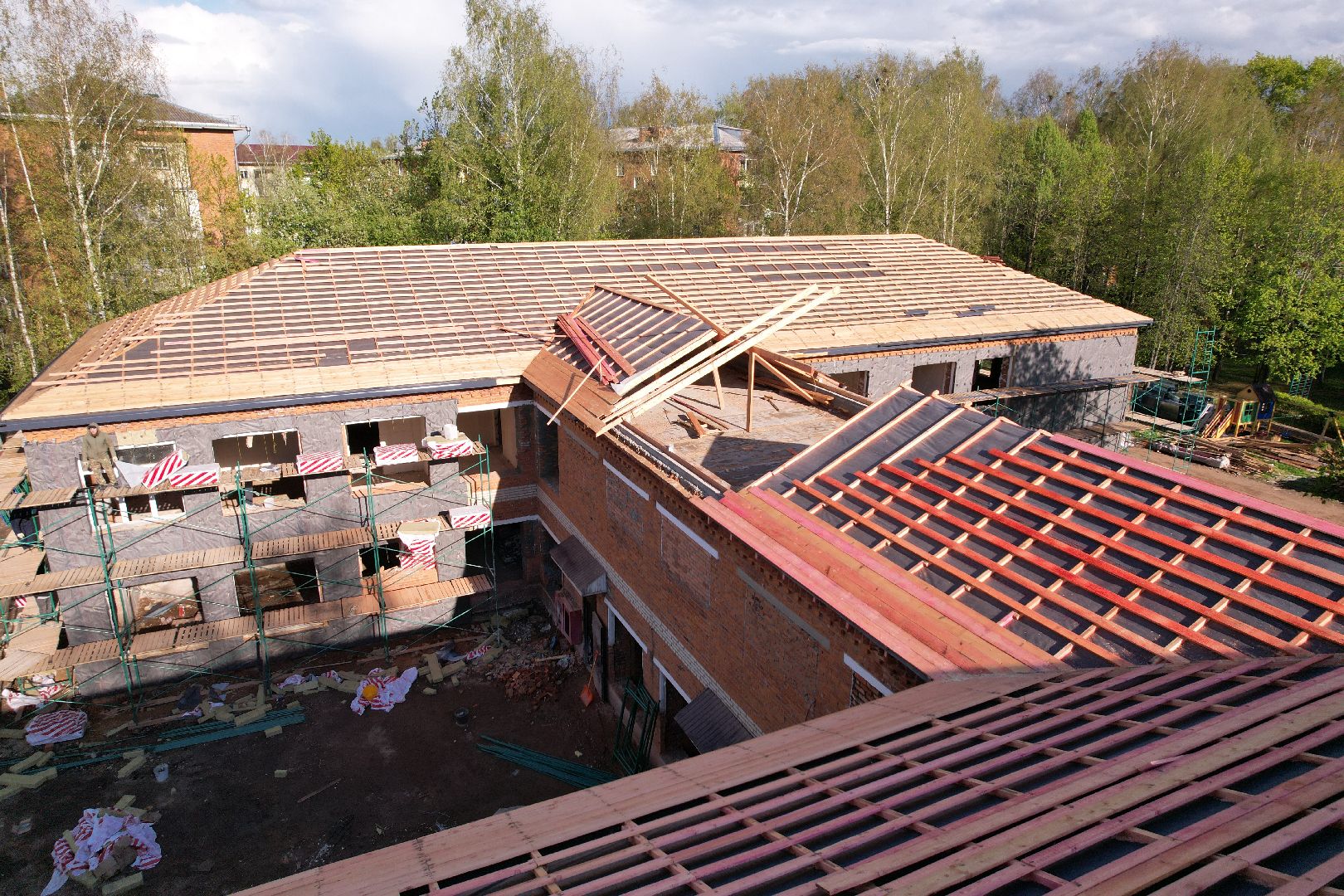 видео с коптера, детский сад Малыш, ремонт сада в шаховской ,