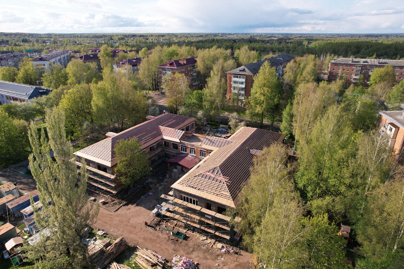 видео с коптера, детский сад Малыш, ремонт сада в шаховской ,