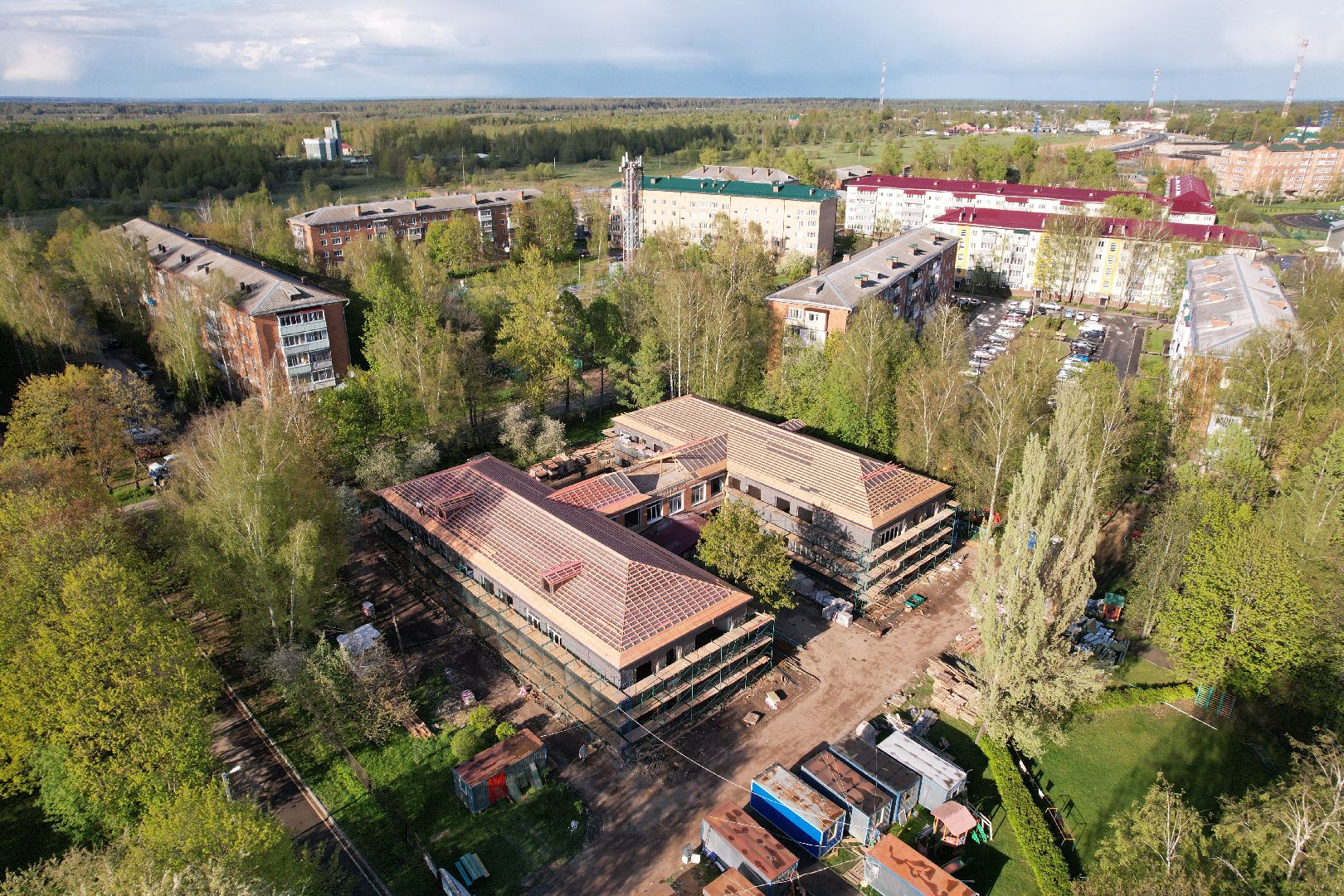 видео с коптера, детский сад Малыш, ремонт сада в шаховской ,